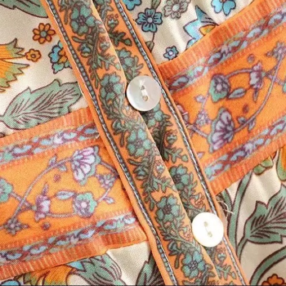 Boho Floral Gypsy Print Maxi Dress Kimono - Picture 11 of 16